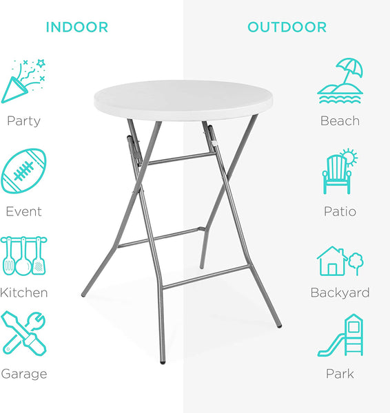 24 In. Round Plastic Folding Outdoor Picnic Table – Skonyon