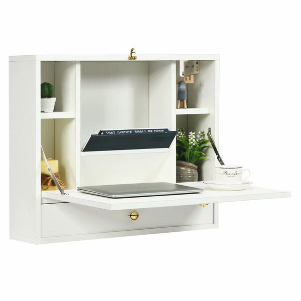 Hideaway wall desk on sale and display shelf