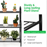 33 in. Tall Outdoor Black Metal Plant Stand (3-Tiered)