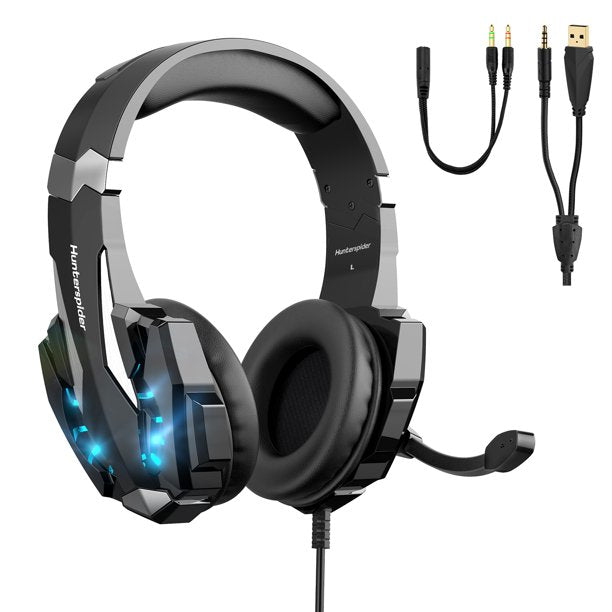 SUGIFT Stereo Bass Surround Gaming Headset for PS5 PC Xbox One Noise I ...