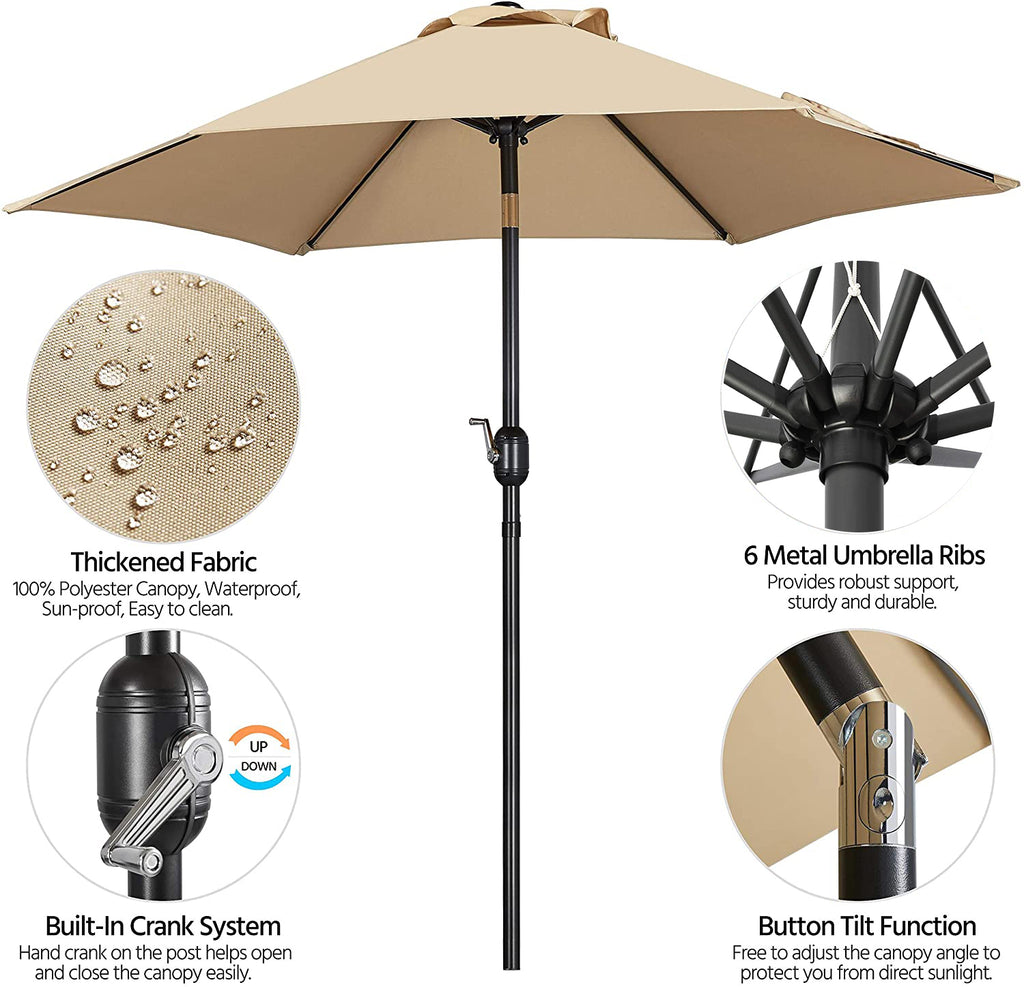 9 Ft. Market Outdoor Patio Umbrella With Push Button Tilt And Crank In ...