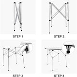 Portable Roll Up Gray Aluminum Folding Camping Table with Carrying Bag