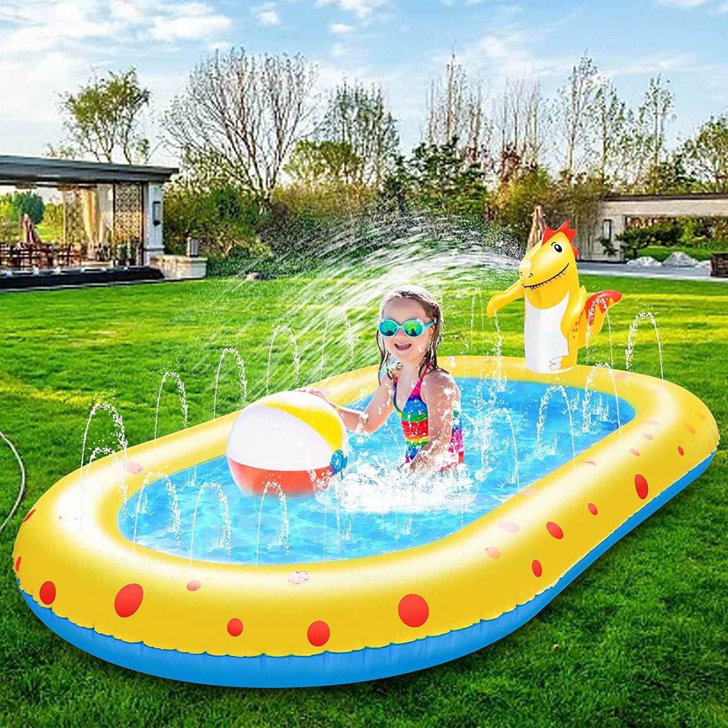 Big Outdoor Summer Water Fun Padding Pools For Kids Dinosaur
