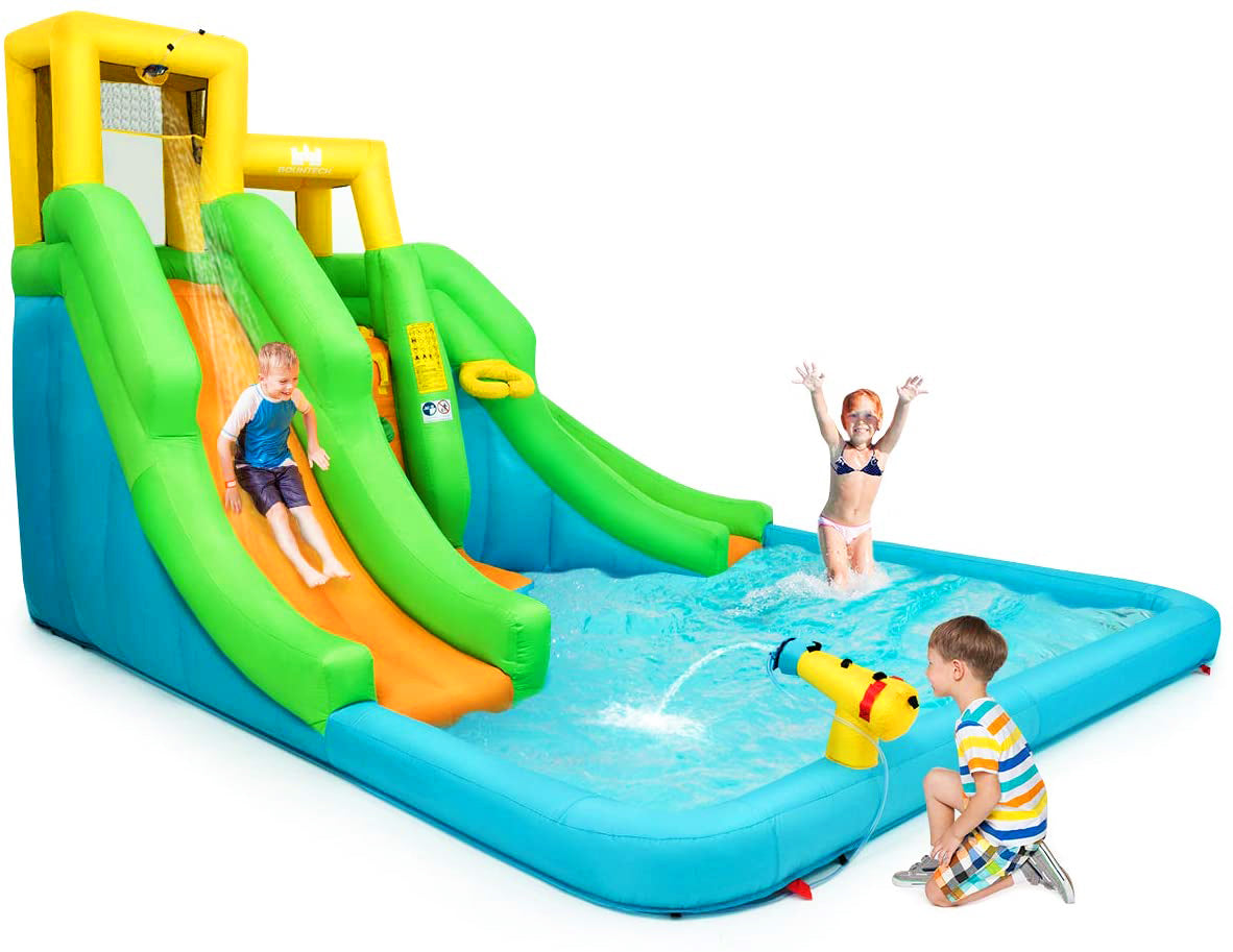 Deluxe Multi-Colored Inflatable Water Park with Slides, Water Blaster ...