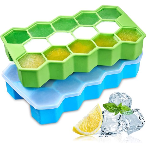 Ice Cube Trays With Lids, Food Grade Flexible Silicone Ice Cube